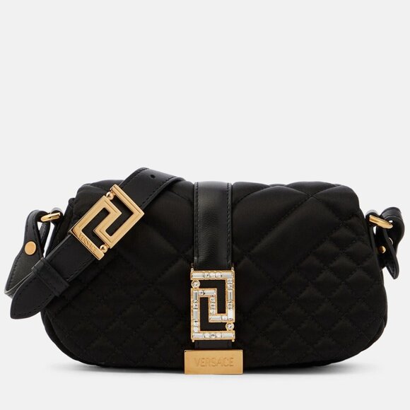 Handbags - 【36MK】$1725 Versace Black Satin Crystals Bag